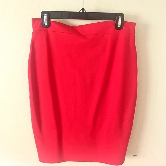 Urban CoCo Women's Elastic Waist Stretch Bodycon Midi Pencil Skirt - RED Large - Picture 7 of 7